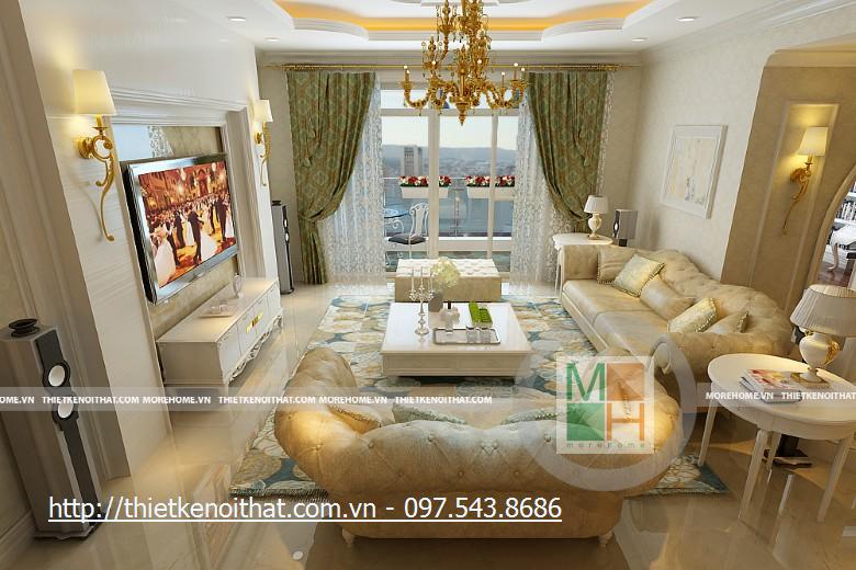 Thiết kế nội thất chung cư tân cổ điển RiverSide Sài Gòn - Nhà Anh Lưu